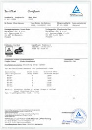 certyfikat Aluminiumleiter Bayersystem BS-DA7 150kg