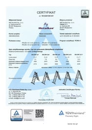 certyfikat Aluminiumleiter Bayersystem BS-DW 2x7